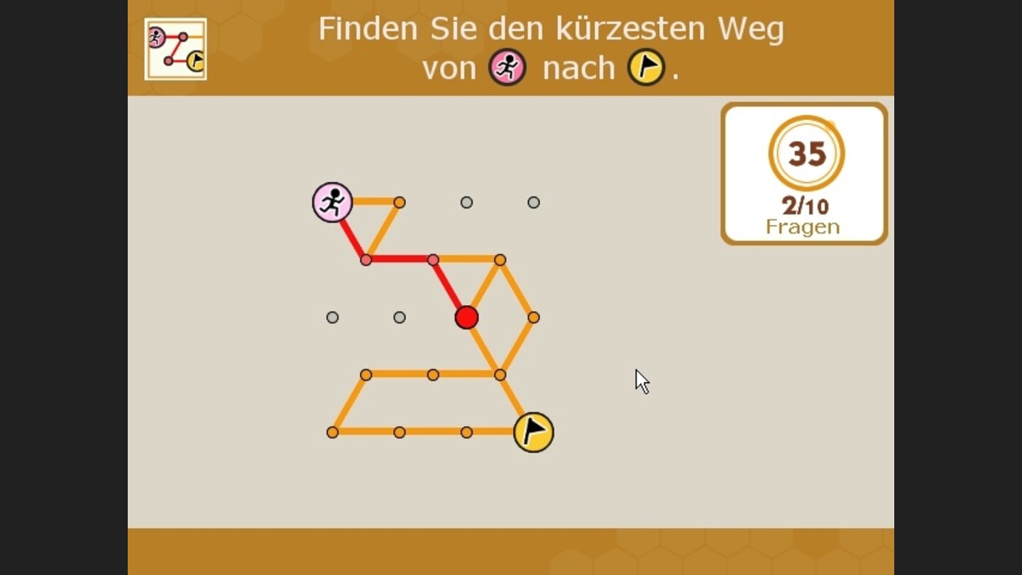 Der kürzeste Weg: Gelangen Sie auf dem kürzesten Weg durch das Labyrinth.