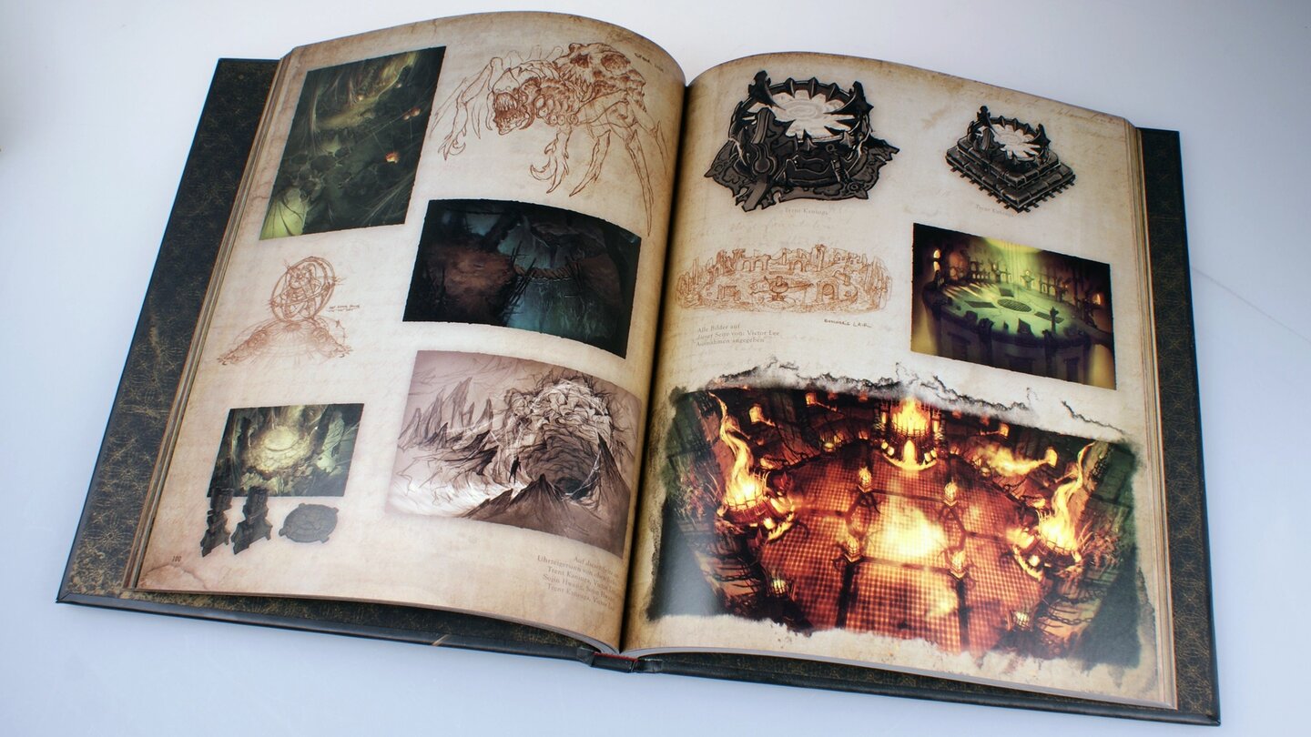 Diablo 3 - Die Collector's Edition ausgepacktDer 208-seitige Bildband zeigt auch die Entwicklungsphasen des Action-Rollenspiels.