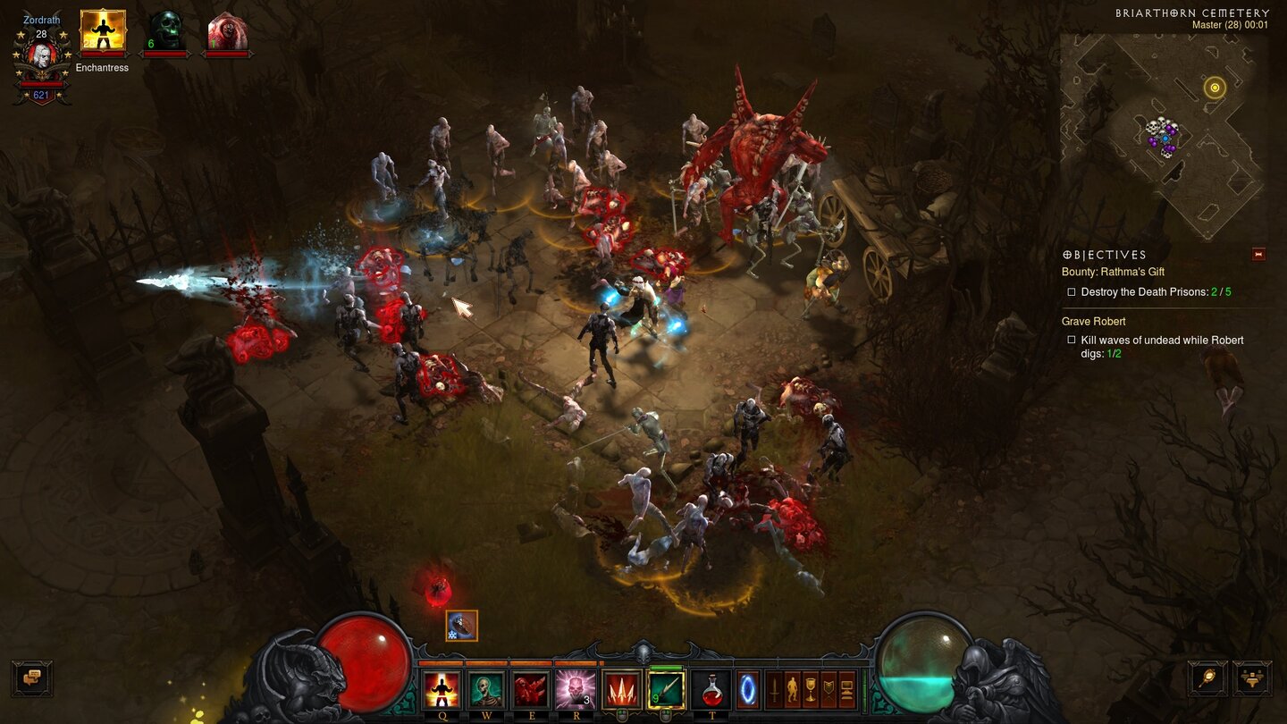 Diablo 3: Rise of the NecromancerEin Klassiker kehrt zurück: Mit dem Knochenspeer durchbohren wir unsere Feinde.