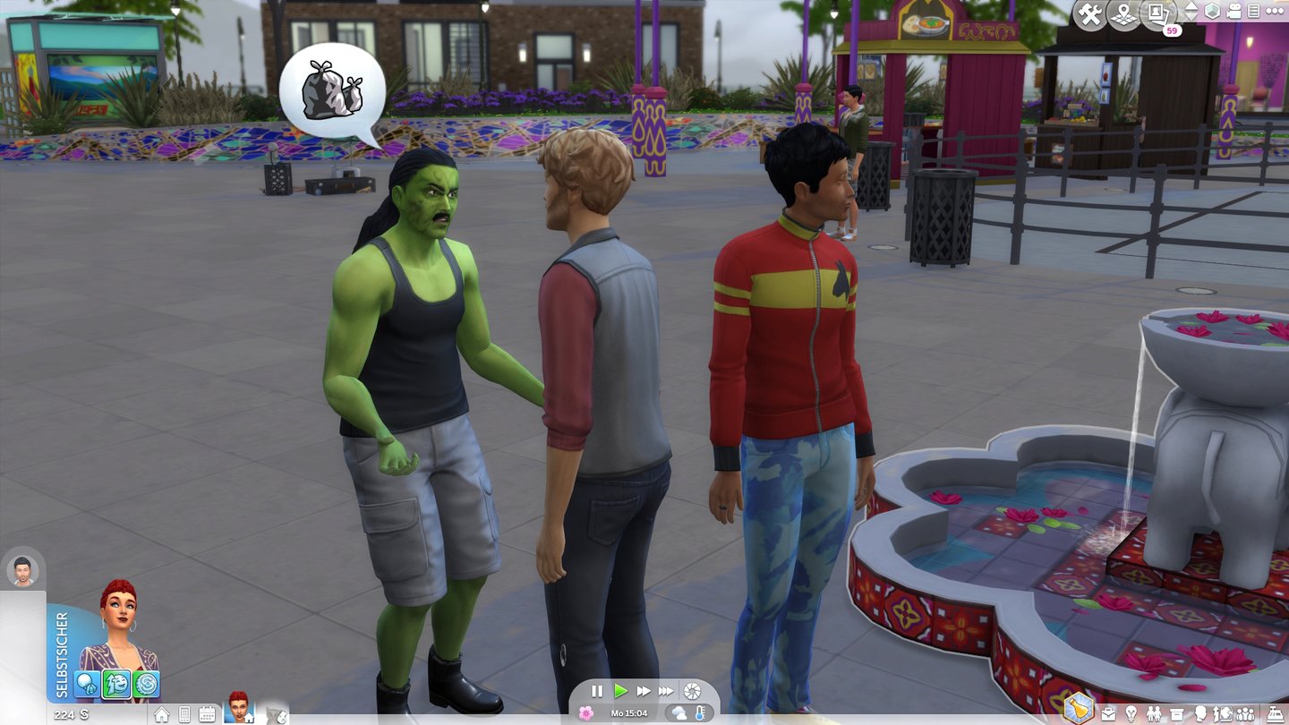 Die Sims 4: Reich der MagieSeltsamisierte Sims sind von unserem Zauber nicht besonders begeistert.