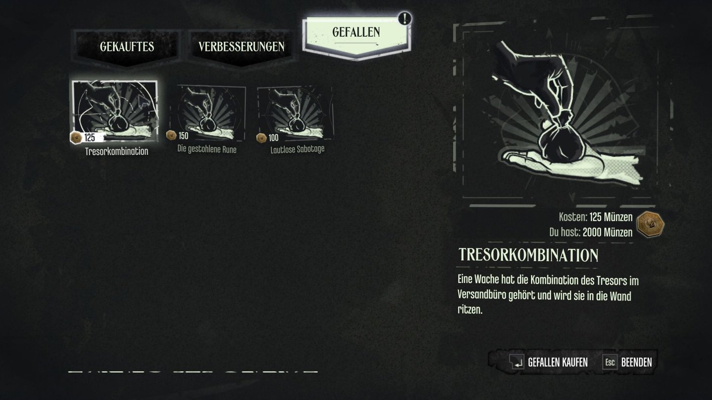 Dishonored - The Knife of DunwallDie neuen »Gefallen« schalten spezielle Beute und Lösungswege für das kommende Level frei.