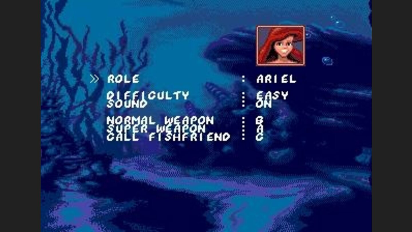 You can choose to play eaither as Ariel or as the bearded guy, Triton