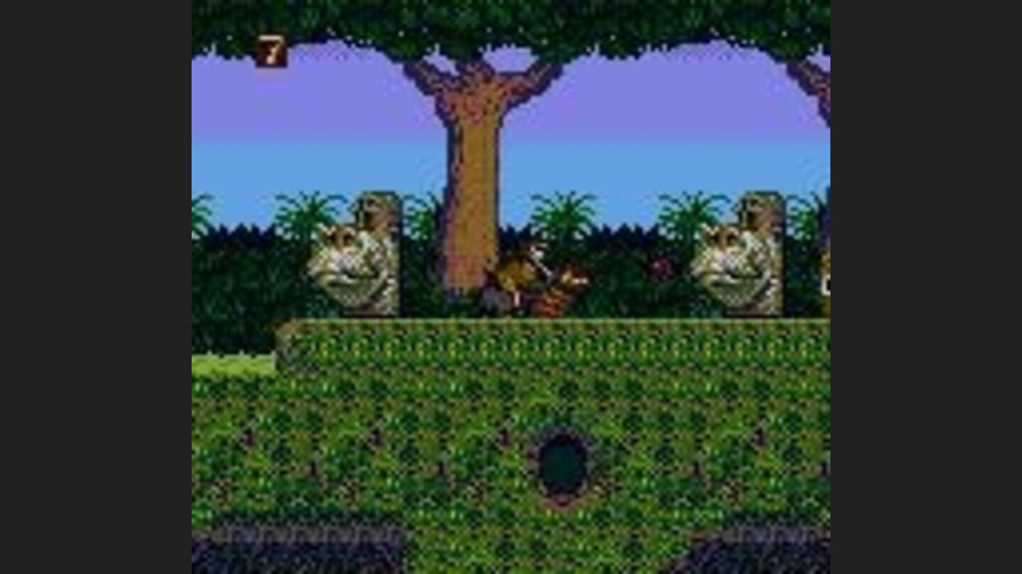 Between two giant heads