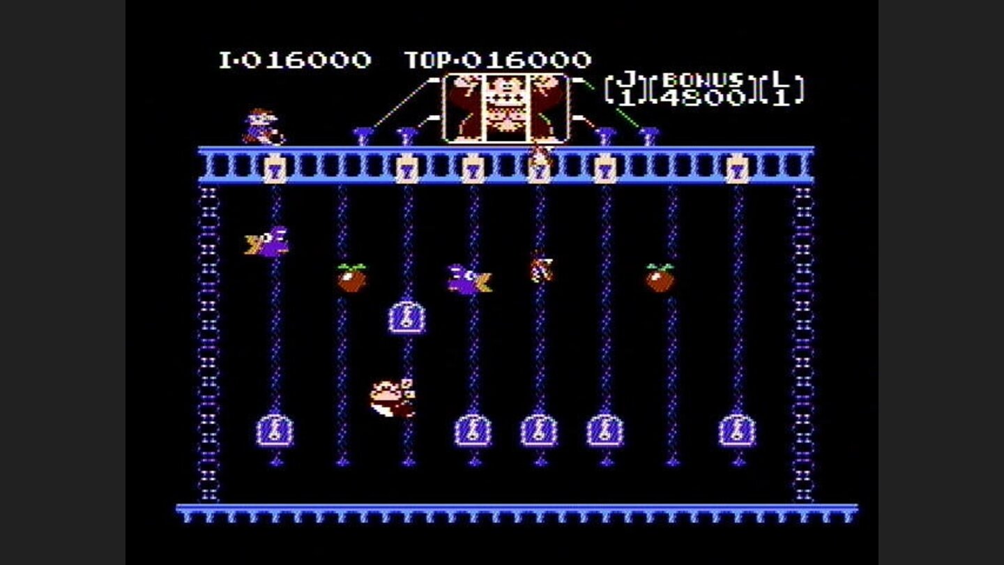 Push the keys to the top (Donkey Kong Jr.)