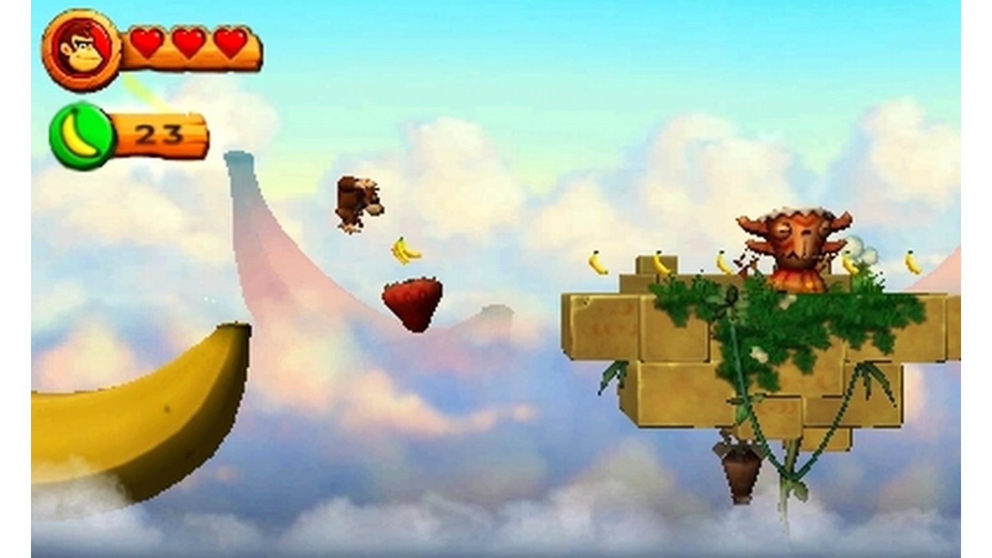 Donkey Kong Country Returns 3DBis in den Bananenhimmel ist es ein sehr weiter und beschwerlicher Weg für Donkey und seine Freunde.