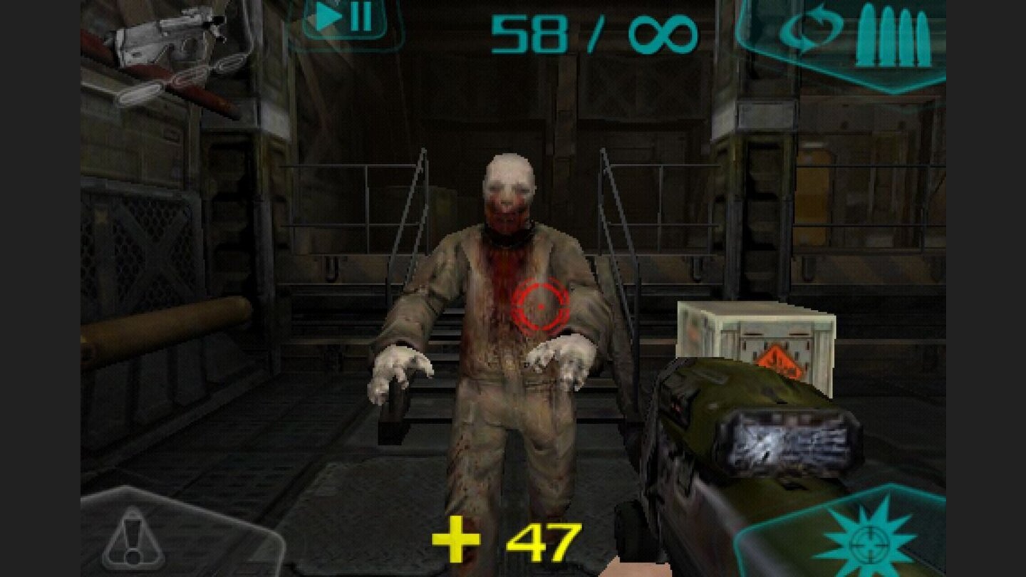 Das DOOM-Universum (iPhone)DOOM steht auf der Bekanntheitsskala im Videospielkosmos neben einigen anderen Auserwählten an der Spitze. Die düsteren Shooter fesselten nun bereits drei Mal Spieler um den ganzen Erdball, Geräte wie das Nintendo 64 erhielten gar ganz eigene Fassungen. Natürlich blieb auch das iPhone nicht davon „verschont“. Bereits drei Programme sind erschienen, die den typischen DOOM-Schriftzug als Namen tragen. Zwei davon sind auch im deutschen AppStore erhältlich: der Shooter-Rollenspiel-Hybrid DOOM II RPG und der Railshooter Doom Resurrection. Wie immer findet ihr euch in dunklen Korridoren wieder, bis an die Zähne bewaffnet und mit dem Finger am Abzug. DOOM II RPG wurde schon an anderer Stelle auf Gamestar.de vorgestellt, daher werfen wir einen raschen Blick auf Resurrection. Diese Episode gehört zu den Geschehnissen rund um DOOM 3. Etwa zwei Spielstunden dauert dieser Railshooter, bei dem ihr genretypisch nicht die Kontrolle über eure Laufwege habt, sondern wie in einer Geisterbahn unaufhaltsam auf die Dämonen zufahrt. Die Steuerung des Fadenkreuzes funktioniert über Neigung, ein paar Buttons lassen euch Feuern, Nachladen oder zur Seite Ausweichen. DOOM II RPG ist sehr empfehlenswert, der Railer ist als Durchschnitt zu bezeichnen. In ausländischen AppStores ist zudem noch die klassische, erste Episode erhältlich, die euch 36 höllische Levels lang altbekanntes Feindvolk entgegenwirft. Dieser Ur-Teil ist auch der einzige echte Ego-Shooter aus dem Doom-Universum, der den Weg auf das iPhone fand. Insgesamt hat iD sein bekanntestes Zugpferd gut auf dem iPhone postiert.