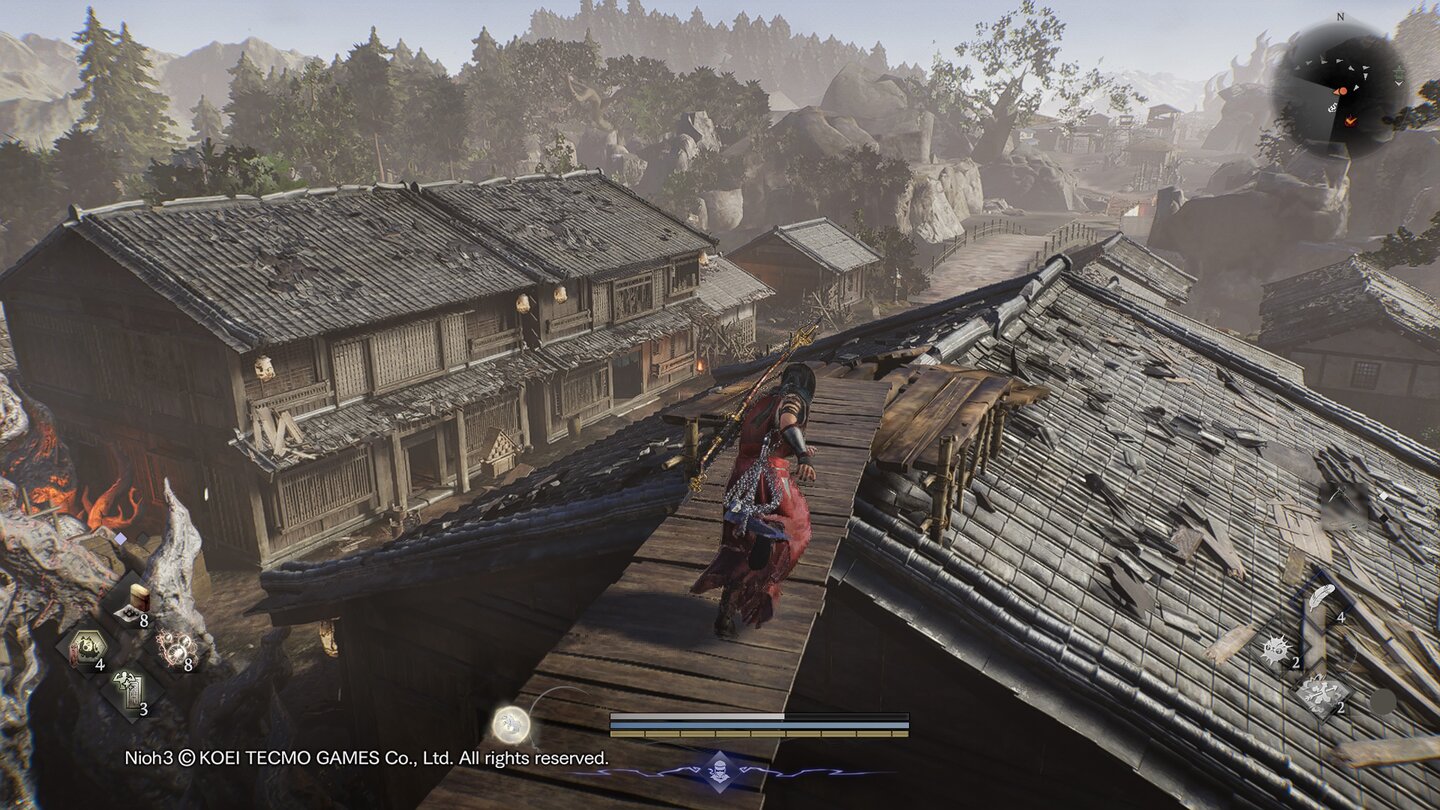 Nioh 3: Auch die Dörfer hats erwischt. Hier leben nur noch Dämonen.