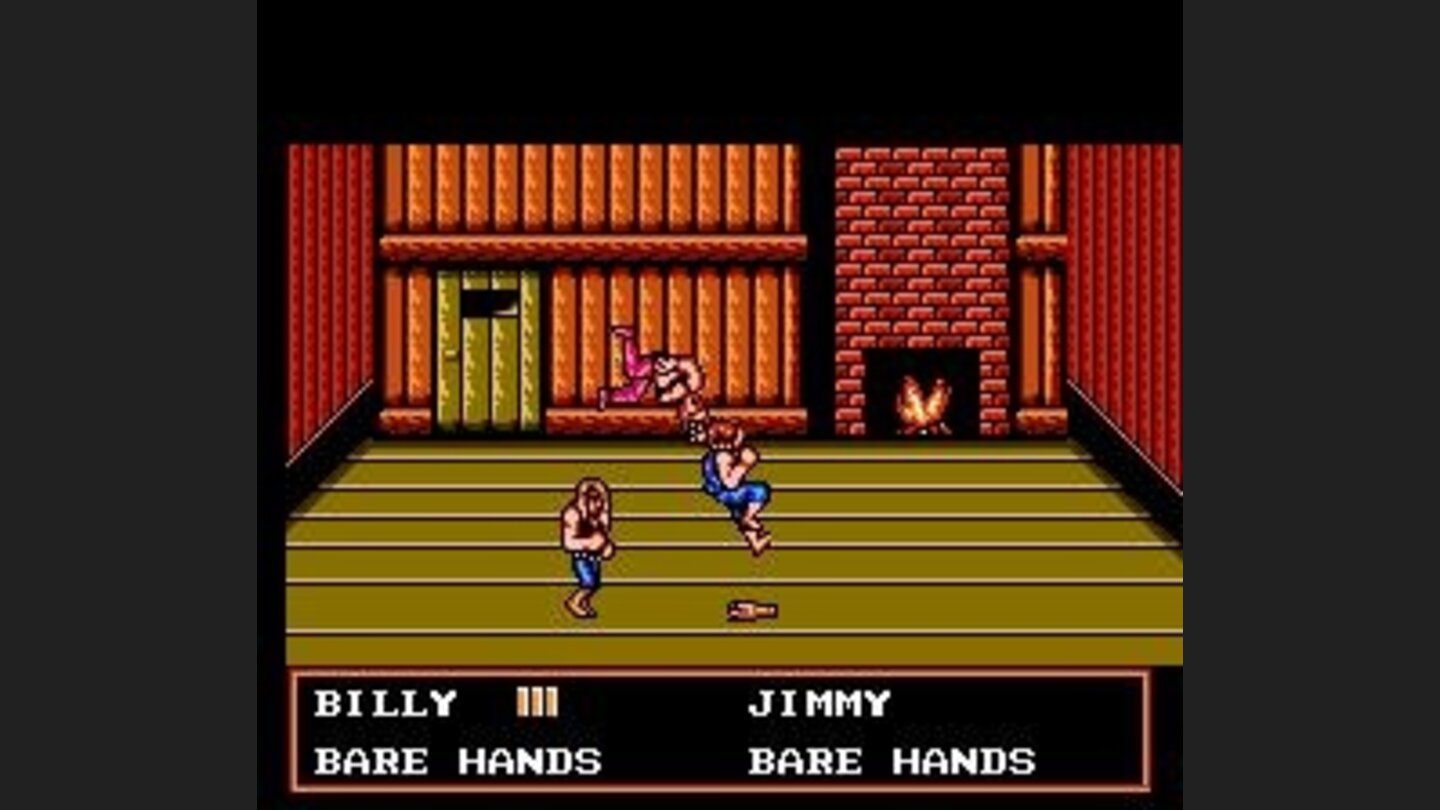 Inside a cabin, Billy grabs Daby with a somersault.