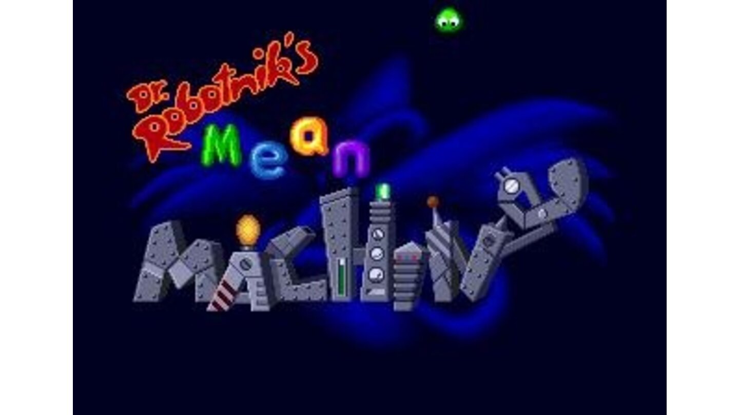 Funny title screen: the words mean bean come out of the letter e of machine