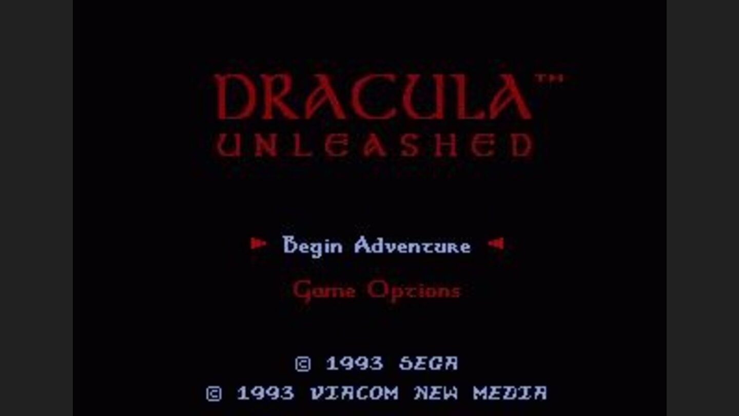 Title screen with main menu