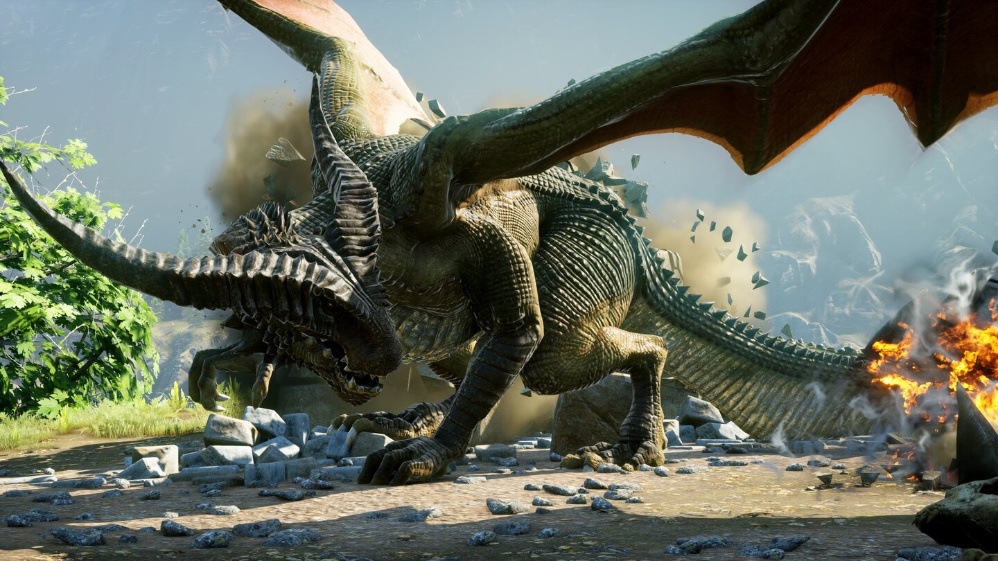 Dragon Age: InquisitionDrachen haben mehrere Trefferzonen, am Kopf sind sie besonders verwundbar.