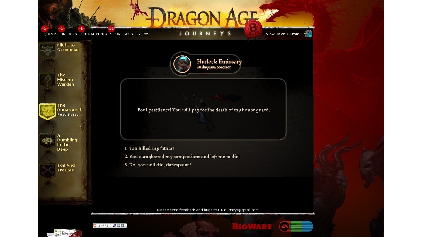 Dragon Age Journeys - Browserspiel Special