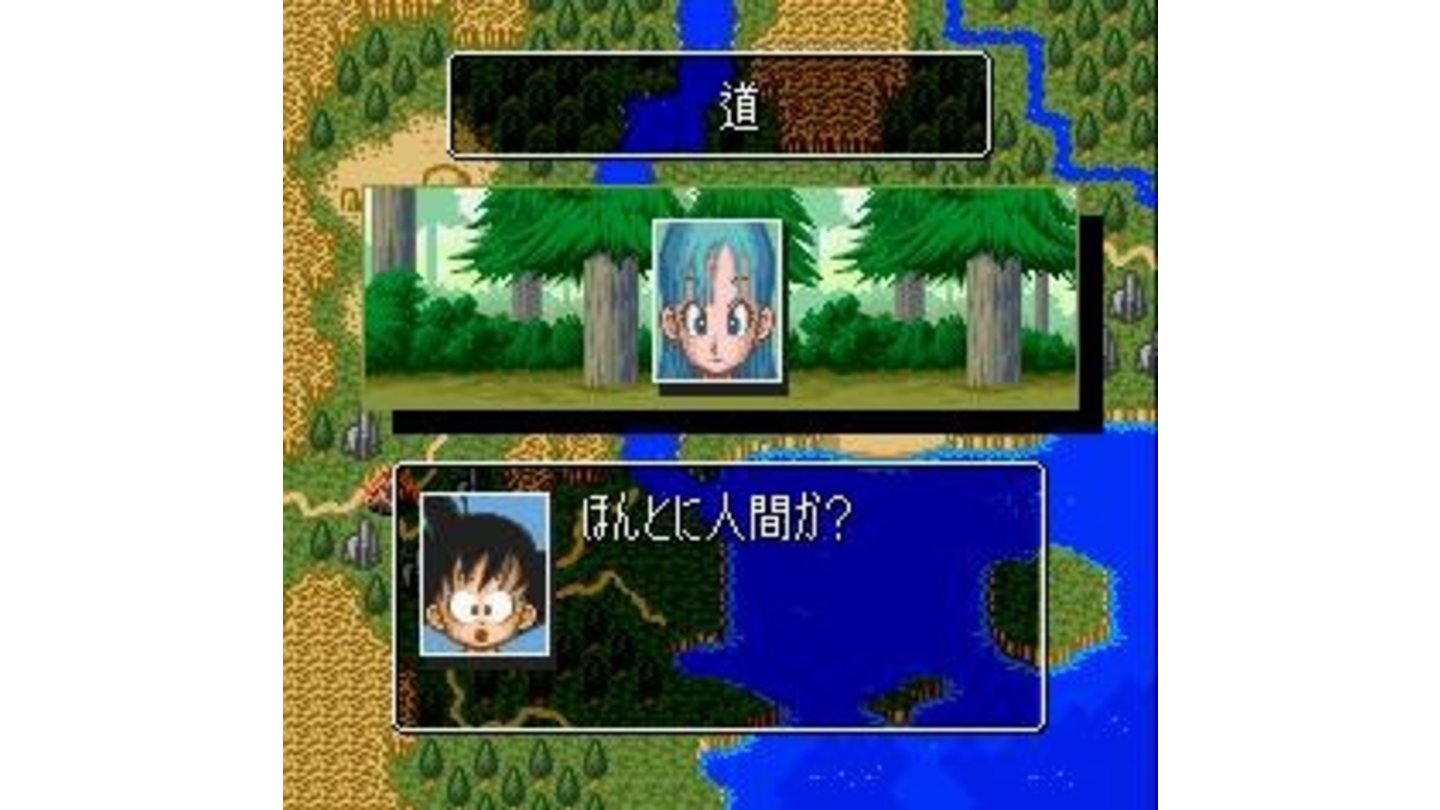 Talking to Bulma in the forest