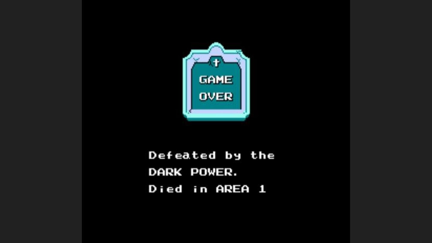 If you die, your tombstone is displayed