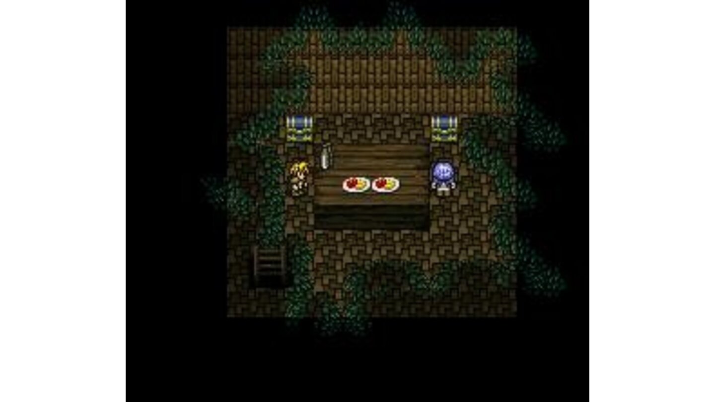 The two friends in a forest hut