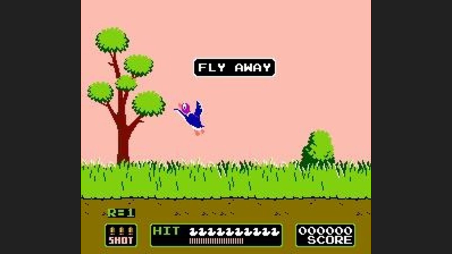 Ducks flying away in a 1-duck game.