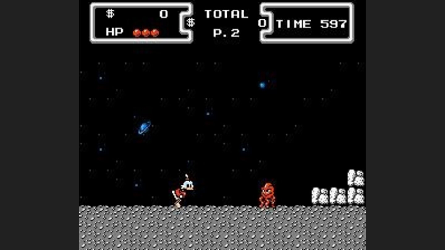 Scrooge goes to the moon in search of treasures.