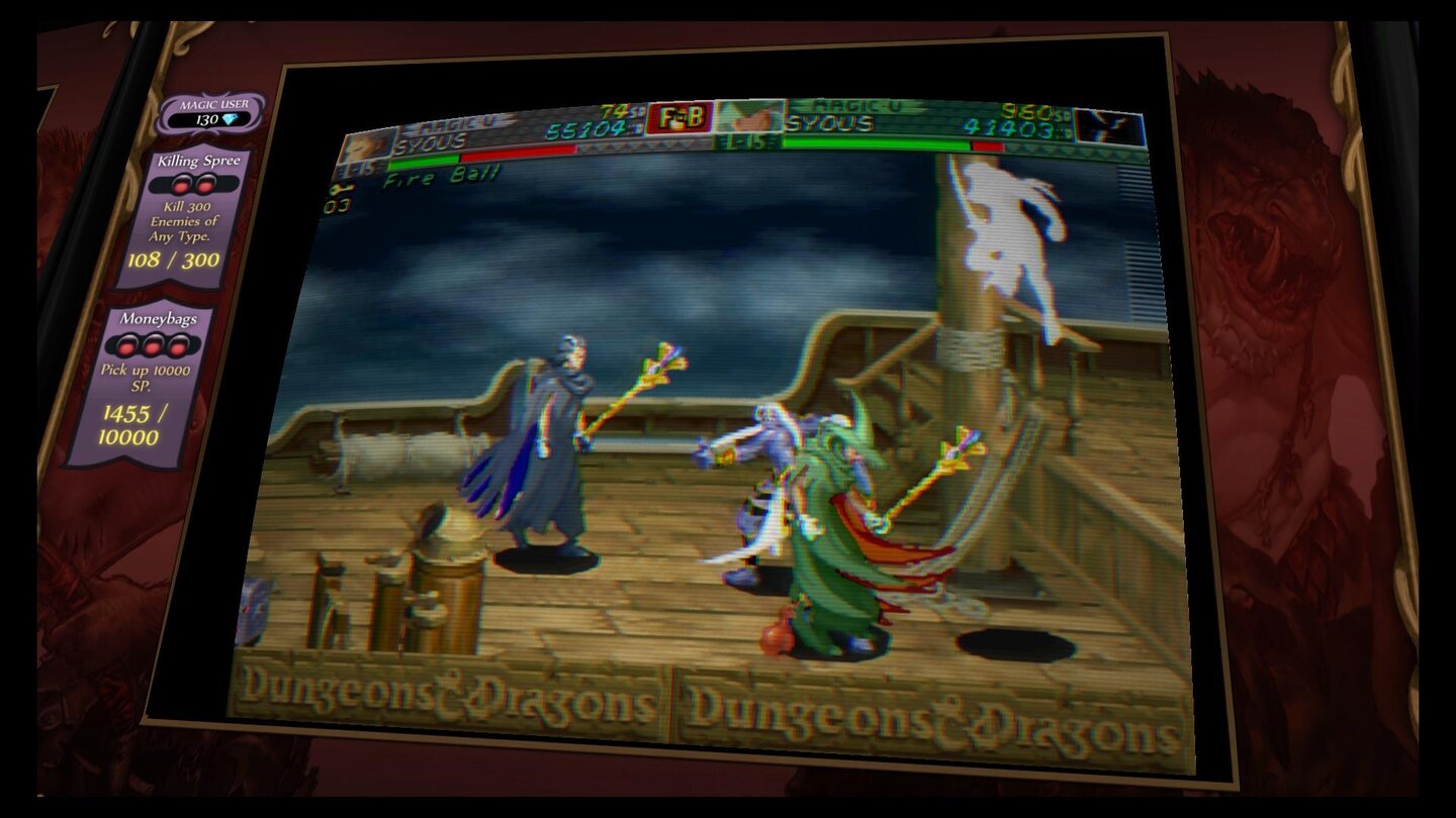 Dungeons & Dragons: Chronicles of MystaraWem das Spiel gar nicht retro genug sein kann, der schaltet die Automatenansicht sowie Scanlinien hinzu.