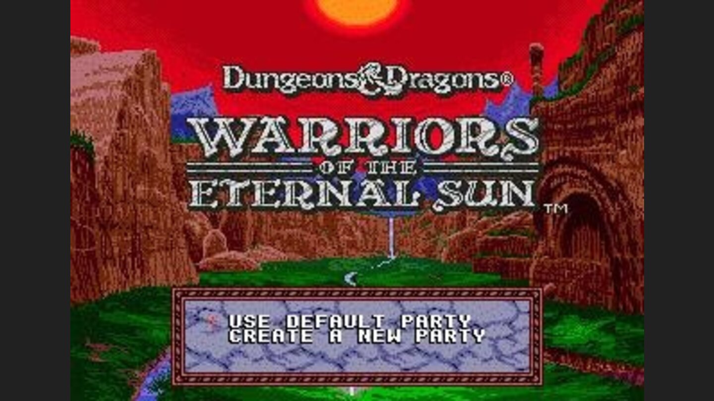 Title screen with main menu