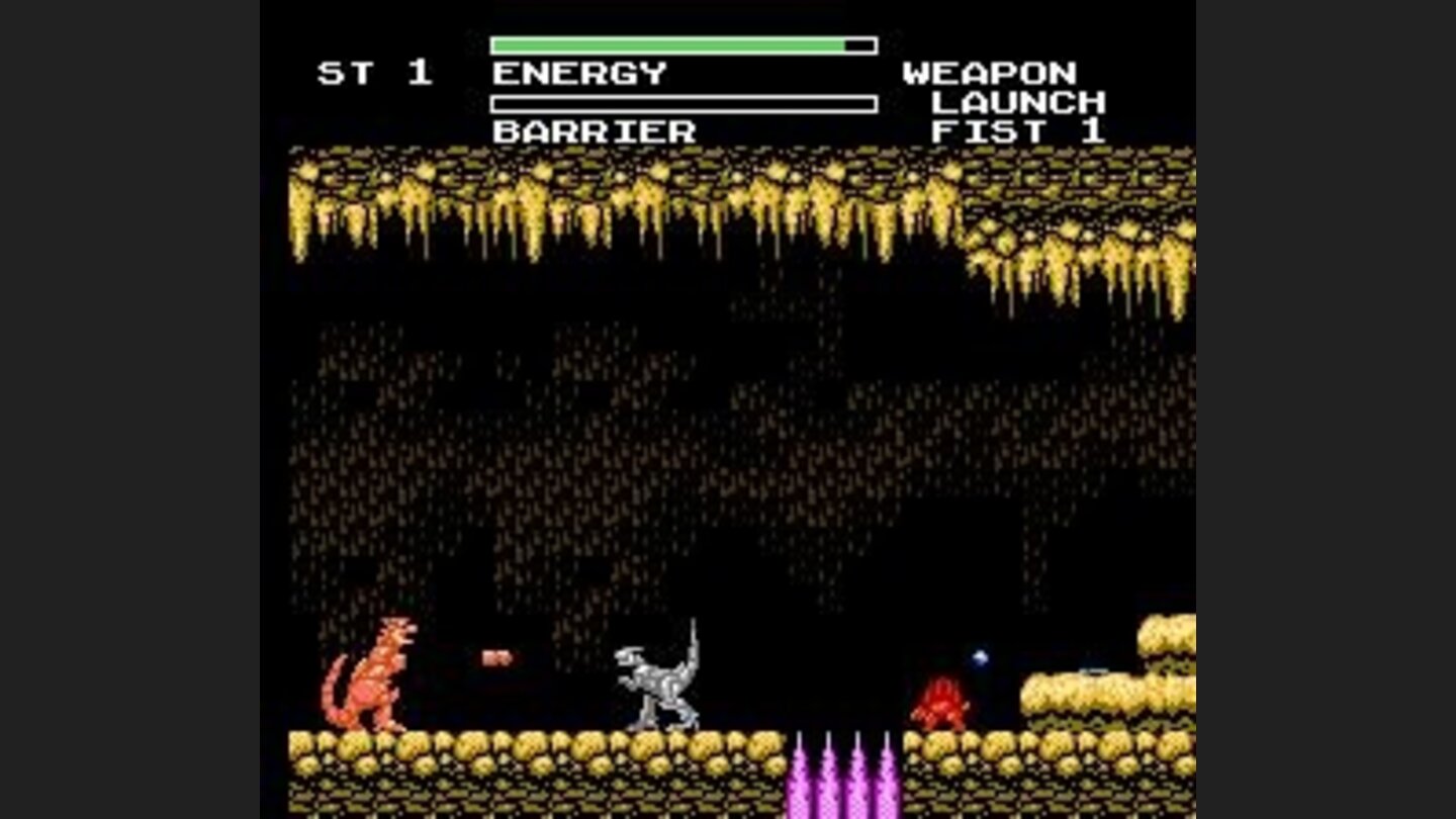 This illustrates the boomerang fist powerup-- the fist launches straight out and the zig-zags around on its return