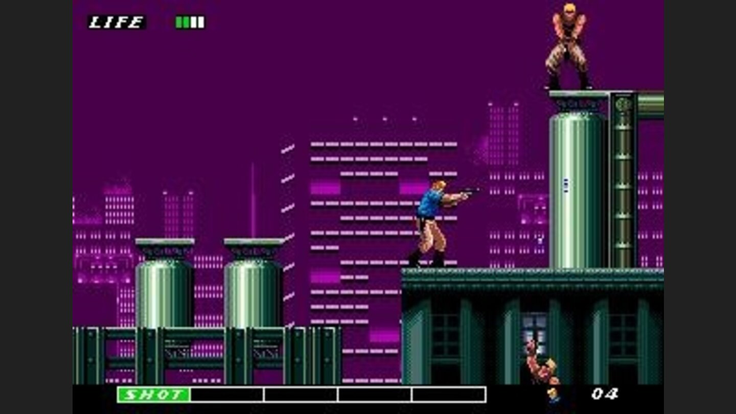 Enemies fire up and down