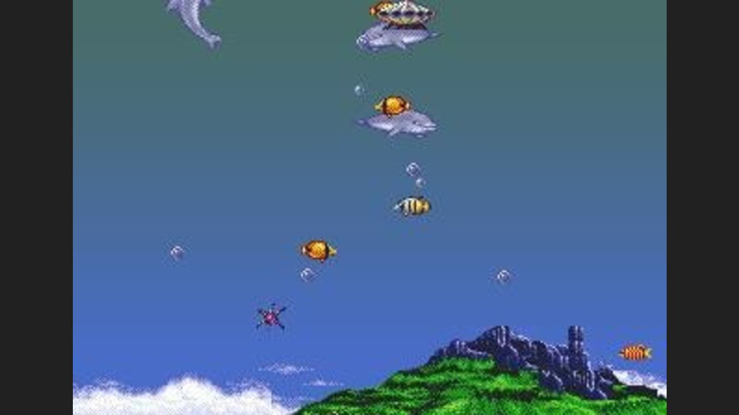 Jumping amidst various fishes