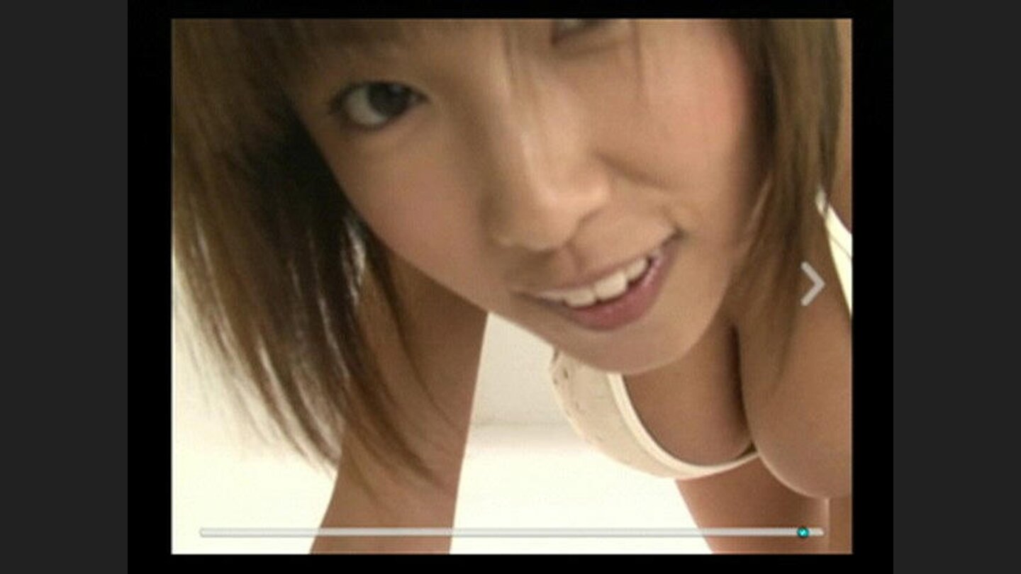 Megumi gets up close with the video cameras.