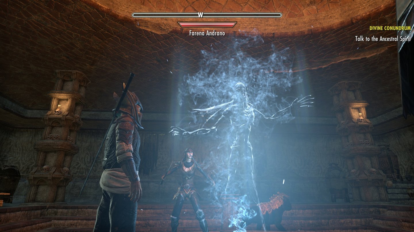 Elder Scrolls Online: Morrowind - KonsoleIn einer der ersten Missionen müssen wir einen Geist beschwören.