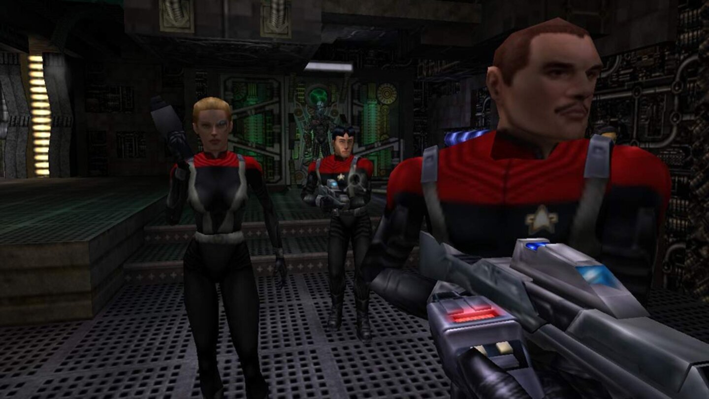 Star Trek: Voyager: Elite ForceNach einigen mittelmäßigen Shootern im Star-Trek-Universum zeigte der Entwickler Raven Software (Quake 4) im Jahr 2000, dass es auch deutlich besser geht. Das erste Elite Force schickt uns als Mitglied des »Hazard-Team«, einer speziellen Elitetruppe, an Bord der Voyager, die im Delta-Quadranten in einem Raumschiff-Friedhof gefangen gehalten wird.