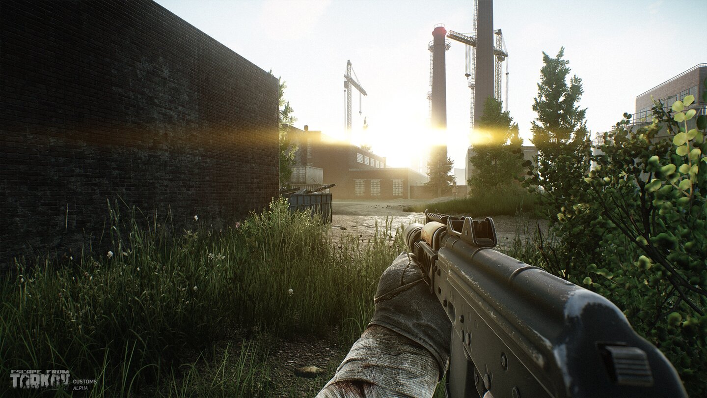 Escape from Tarkov - Screenshots der überarbeiteten Customs-Karte, zeigen unter anderem die neue Brücke und neue Fabrikbereiche. Außerdem wurden versteckte Gänge eingebaut und Loot- und Spieler-Spawn-Punkte angepasst.