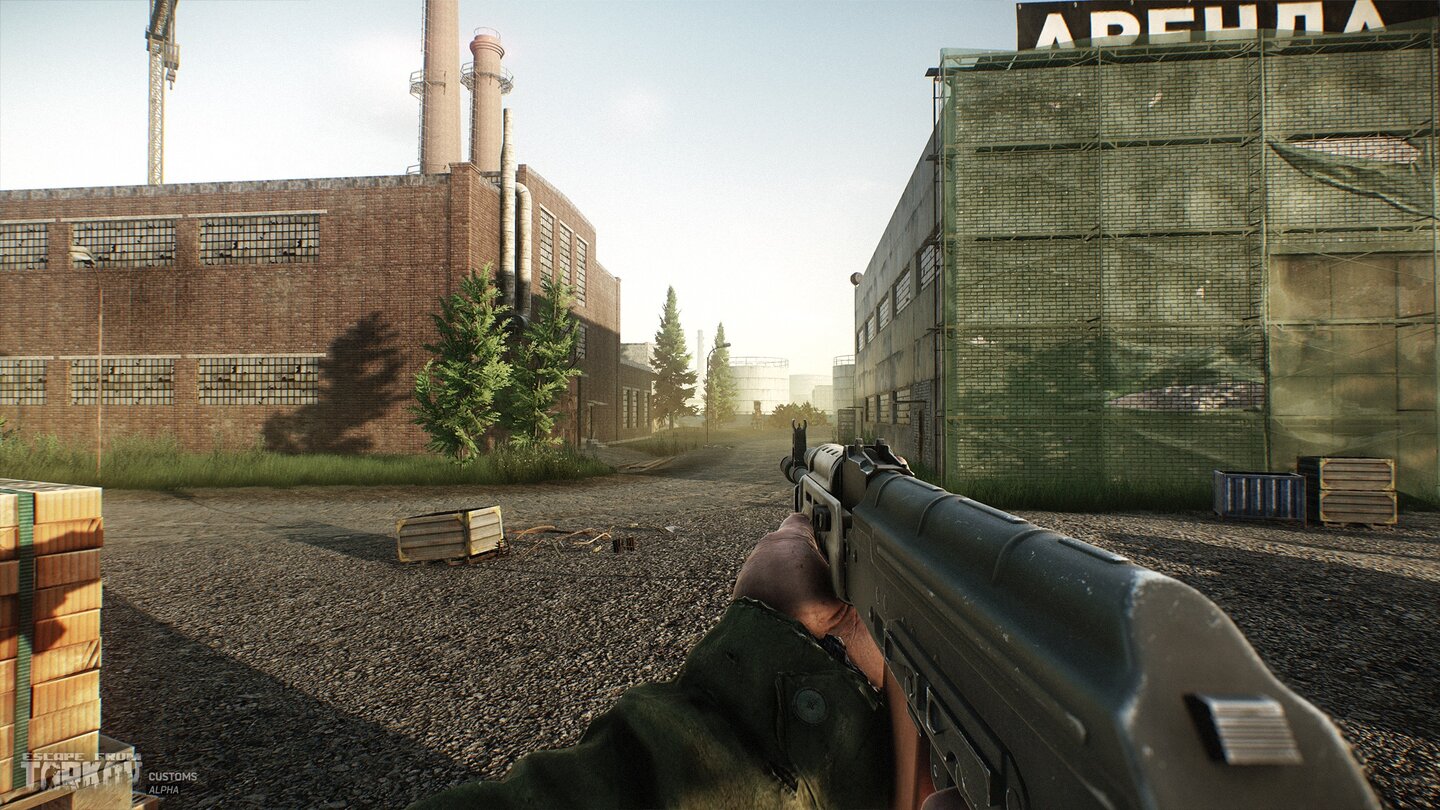 Escape from Tarkov - Screenshots der überarbeiteten Customs-Karte, zeigen unter anderem die neue Brücke und neue Fabrikbereiche. Außerdem wurden versteckte Gänge eingebaut und Loot- und Spieler-Spawn-Punkte angepasst.