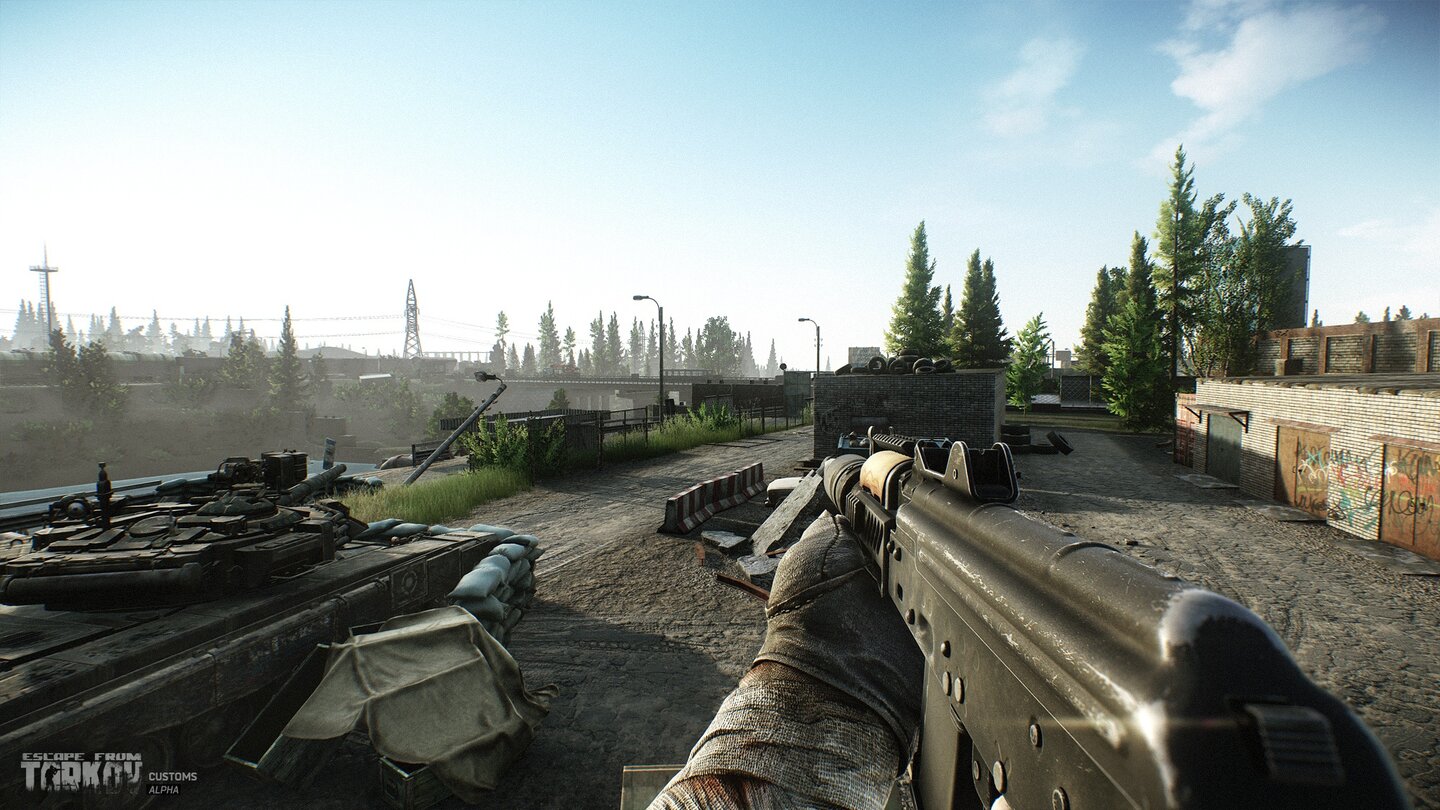 Escape from Tarkov - Screenshots der überarbeiteten Customs-Karte, zeigen unter anderem die neue Brücke und neue Fabrikbereiche. Außerdem wurden versteckte Gänge eingebaut und Loot- und Spieler-Spawn-Punkte angepasst.
