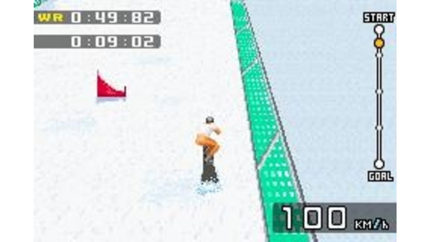 The Snowboard G Slalom is another downhill race where you must pass on the correct side of each gate or be disqualified