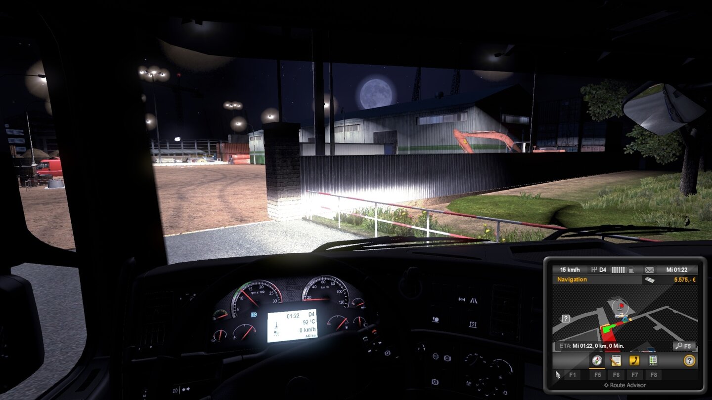 Euro Truck Simulator 2Endlich da: Ankunft mitten in der Nacht.