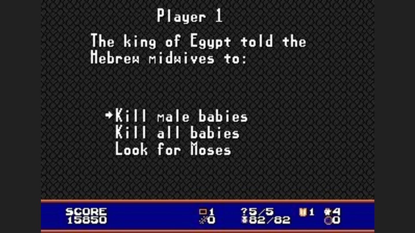 The round of trivia after each level, correct answers give additional bibles.