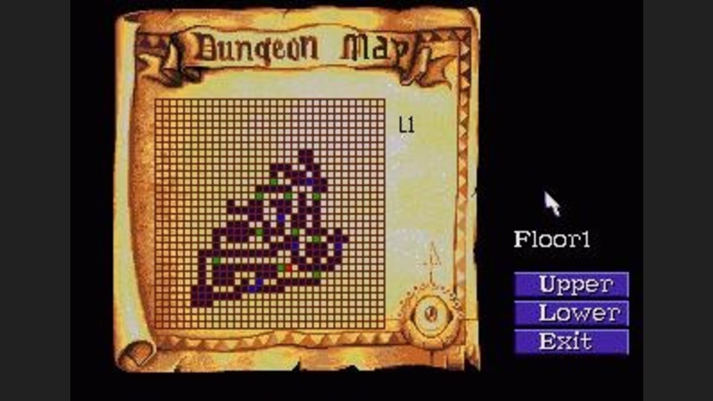 Dungeon map screen