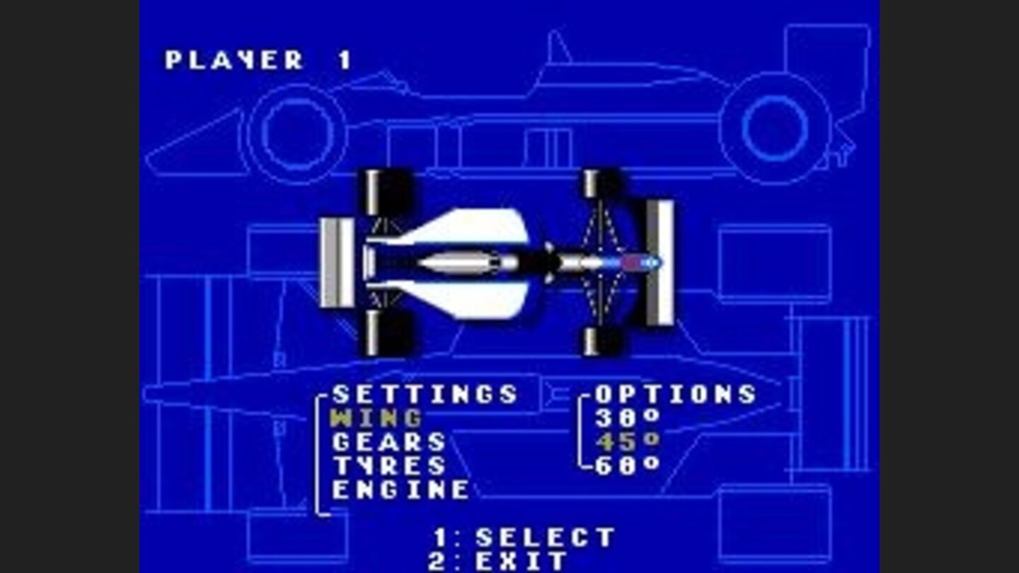 This screen allows you to fine-tune your car befoe you start the race