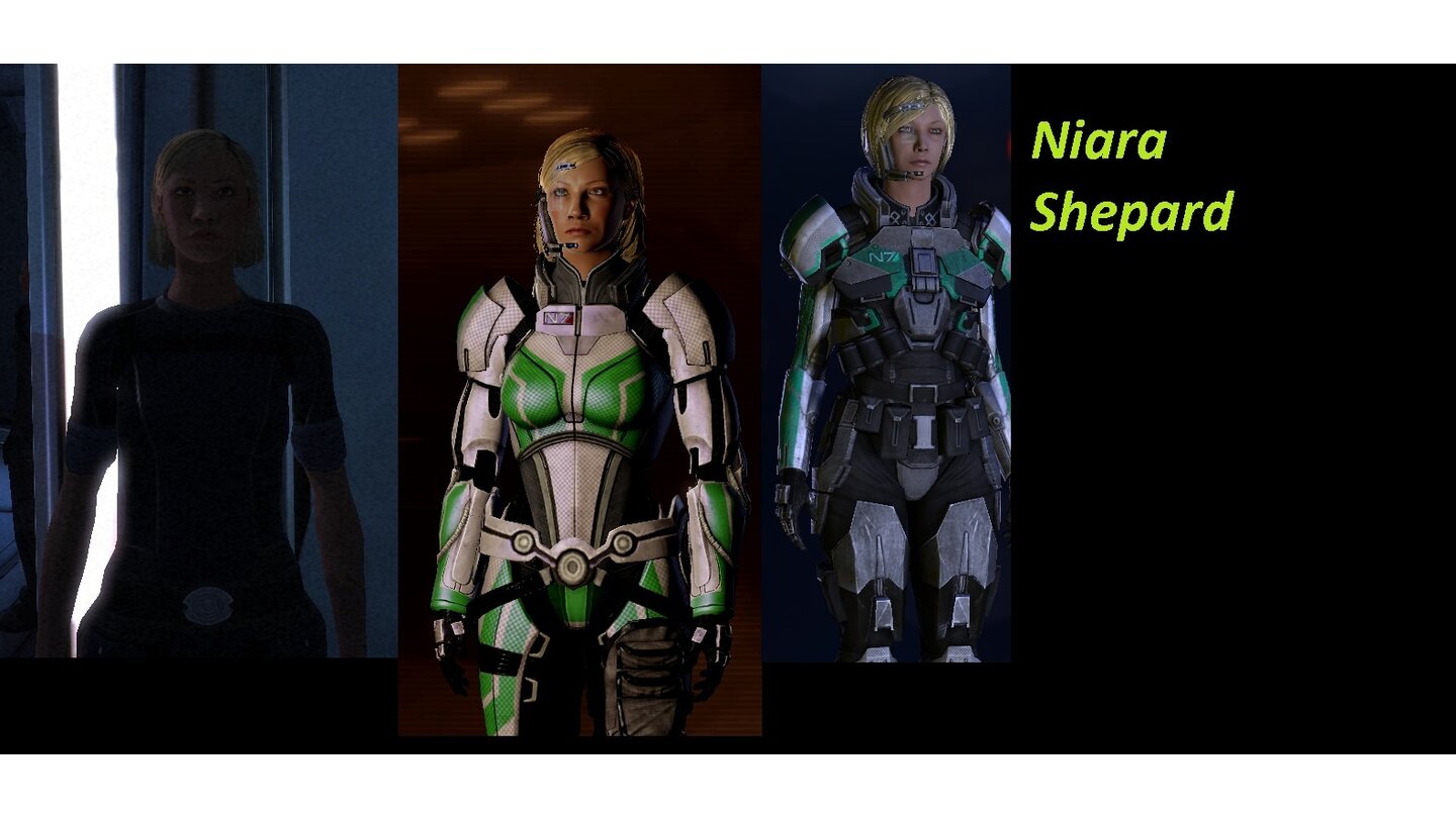 Mass Effect 3 - Shepard-Wettbewerb: Fabian ReinhardtCharaktername: Niara ShepardMass Effect hat mich in vielerlei hinsichten begeistert.(...)In Mass Effect 2 hatte ich großen gefallen daran mich mit Aria T´Loak zu unterhalten sowie Dr. Mordin Solus der, wie Kelly Champers schon sagte, war wie ein Hamster auf Koffein. Sehr bewegt haben mich die Momente als ich Tali wieder für meine Truppe gewinnen konnte und ich sie des Verrats als „Nicht Schuldig“ sprechen konnte ohne irgendwelche beweise vorbringen zu müssen. Ich vertraute Legion sofort und es machte mir großen spass mich mit ihm zu unterhalten als ich nebenher versuchte die Denkweise der Geth zu verstehen. Mein Herz machte ein kleinen Sprung als ich erfuhr das die ganze Crew der Normandy von den Kollektoren entführt wurde.