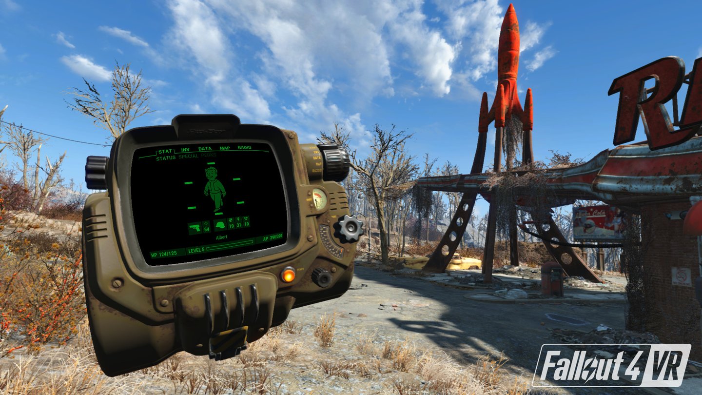 Fallout 4 VRDer »echte« Pip-Boy am Arm ist eine tolle Idee, erfordert aber einige Eingewöhnungszeit.