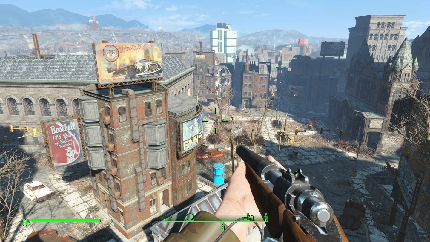 Fallout 4 (PC)Das Ödland ist vielleicht weitgehend brau und braun, trotzdem gibt es viele stimmungsvolle Orte zu erkunden.