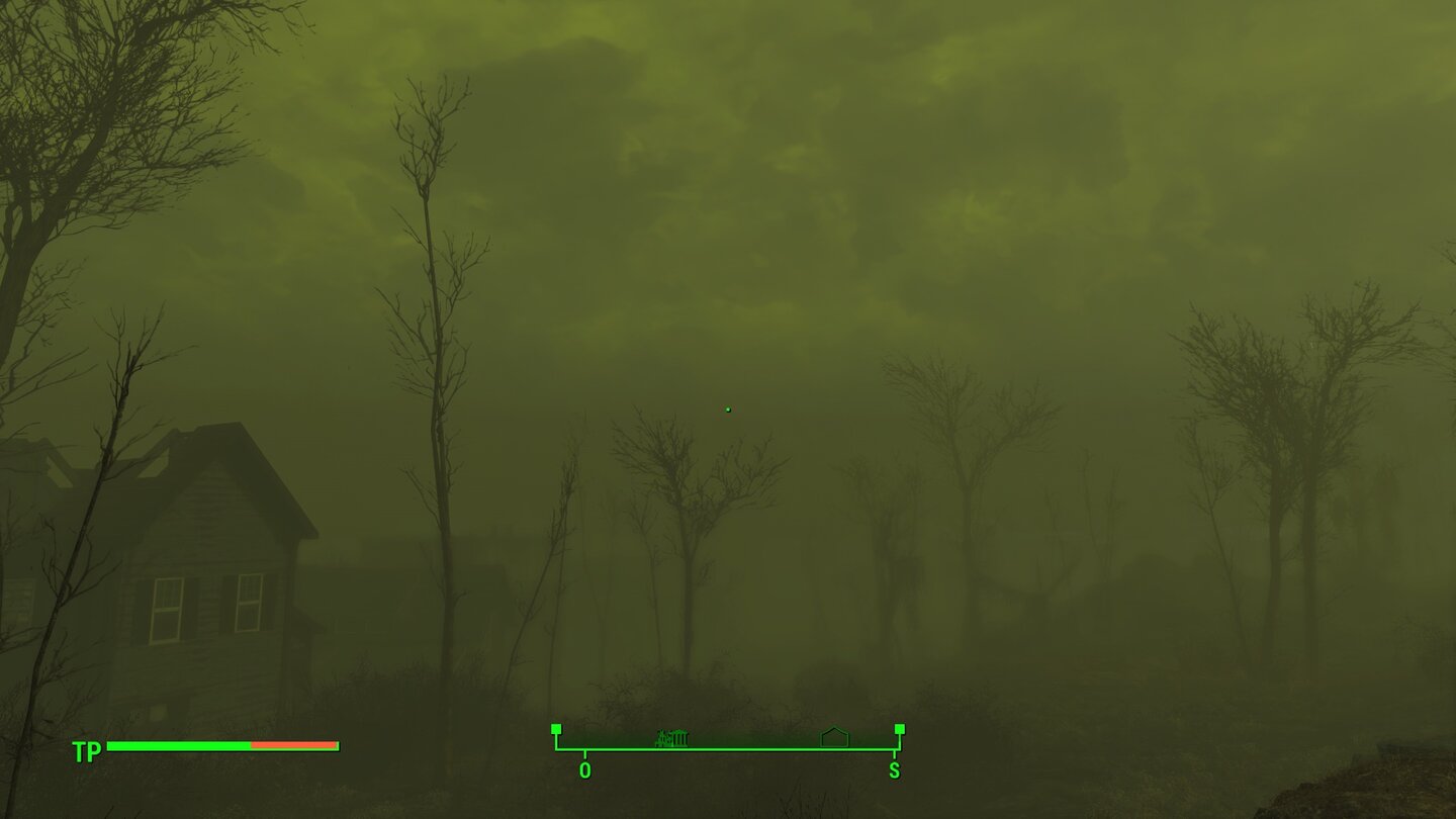 Fallout 4 (PC)Grafisch haut uns Fallout 4 nicht vom Hocker, die Beleuchtung ist jedoch stimmig. Besonders Umweltereignisse wie Morgennebel und radioaktive Stürme beeindrucken durchaus.