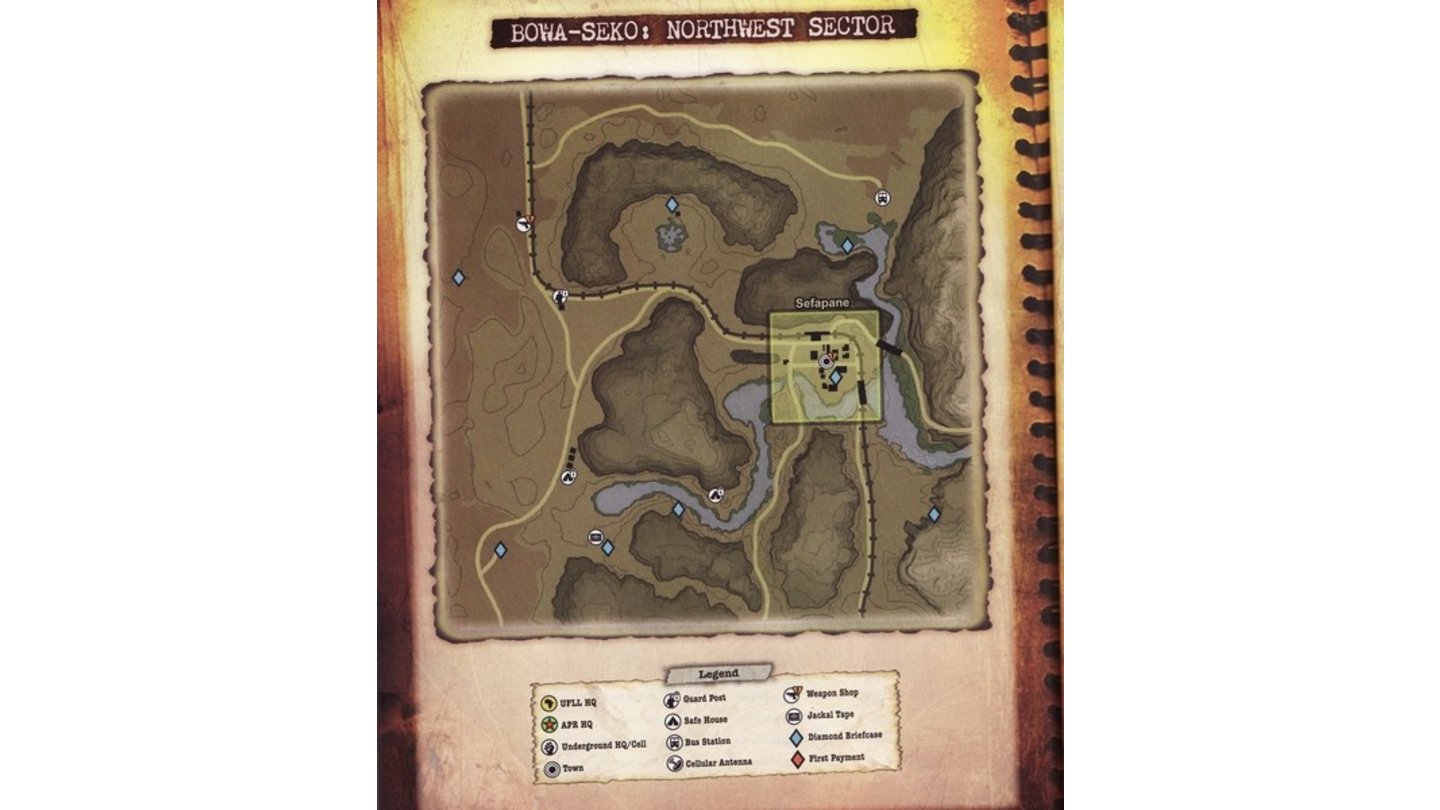 Far Cry 2 - Detailkarte Bowa-Seko (Nord-Westen)