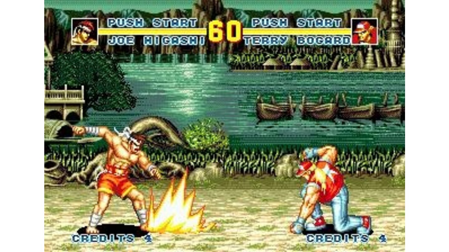 Terry Bogard hitting Joe Higashi