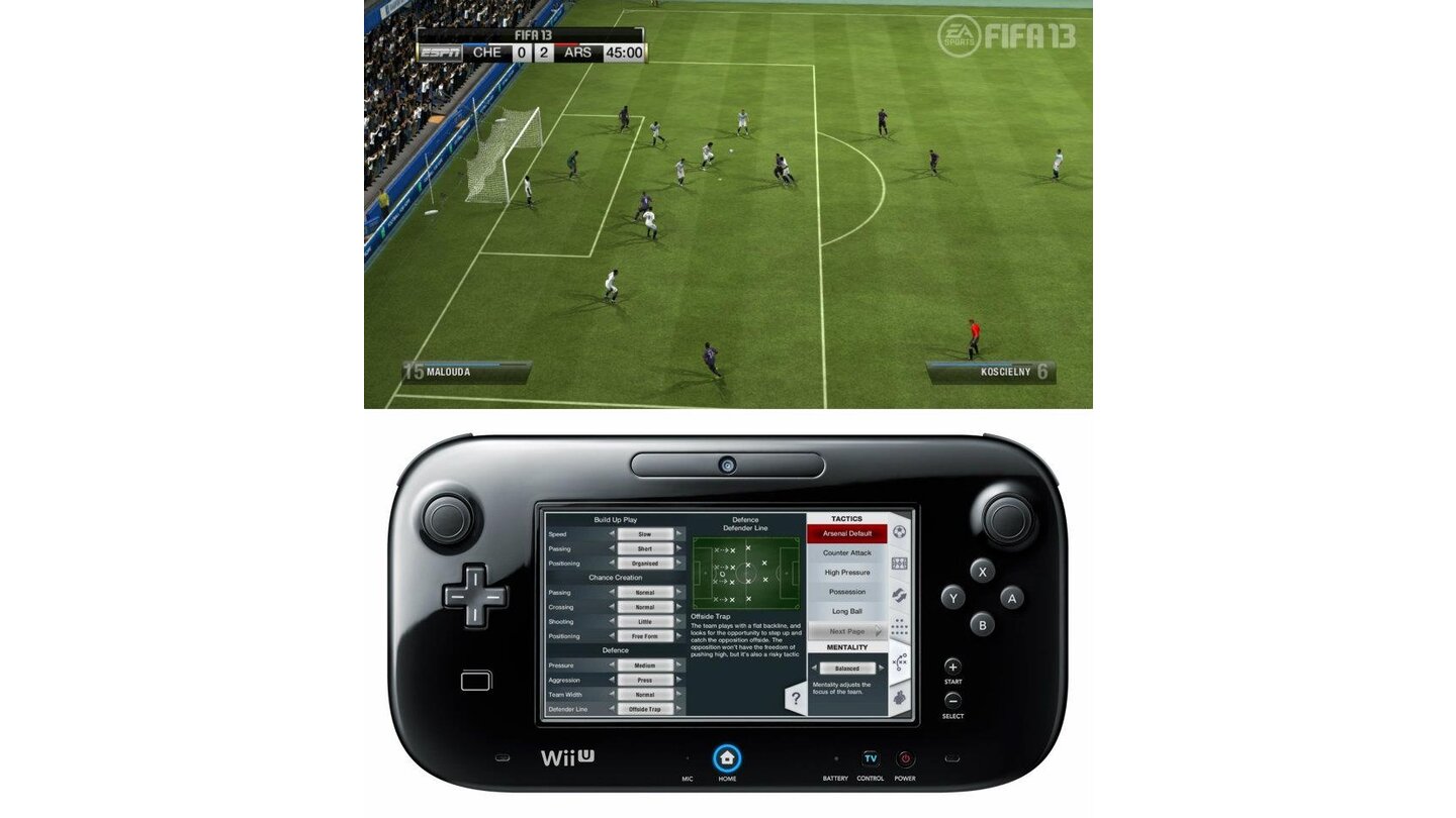 FIFA 13 (Wii U)Oder wir lassen uns nützliche Zusatzinfos anzeigen, ...