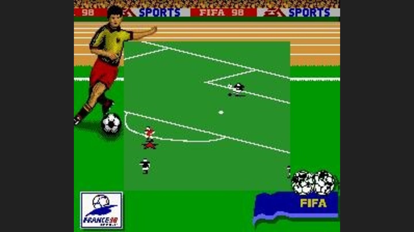 Goalie clears the ball.