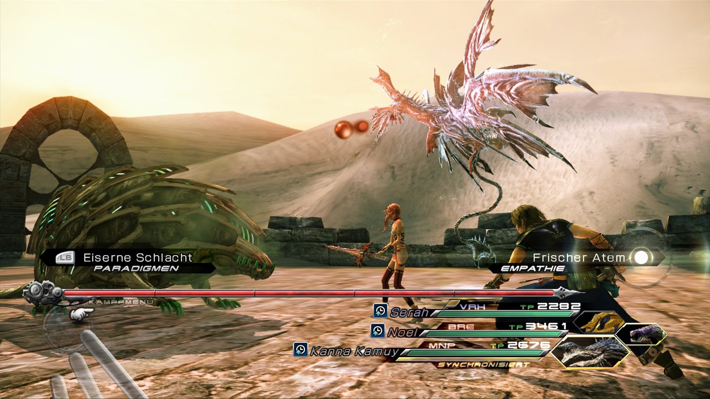Final Fantasy XIII-2Die Gegner in FFXIII-2 sind abwechslungsreich und erfordern besonders später im Spiel einiges an Taktik.
