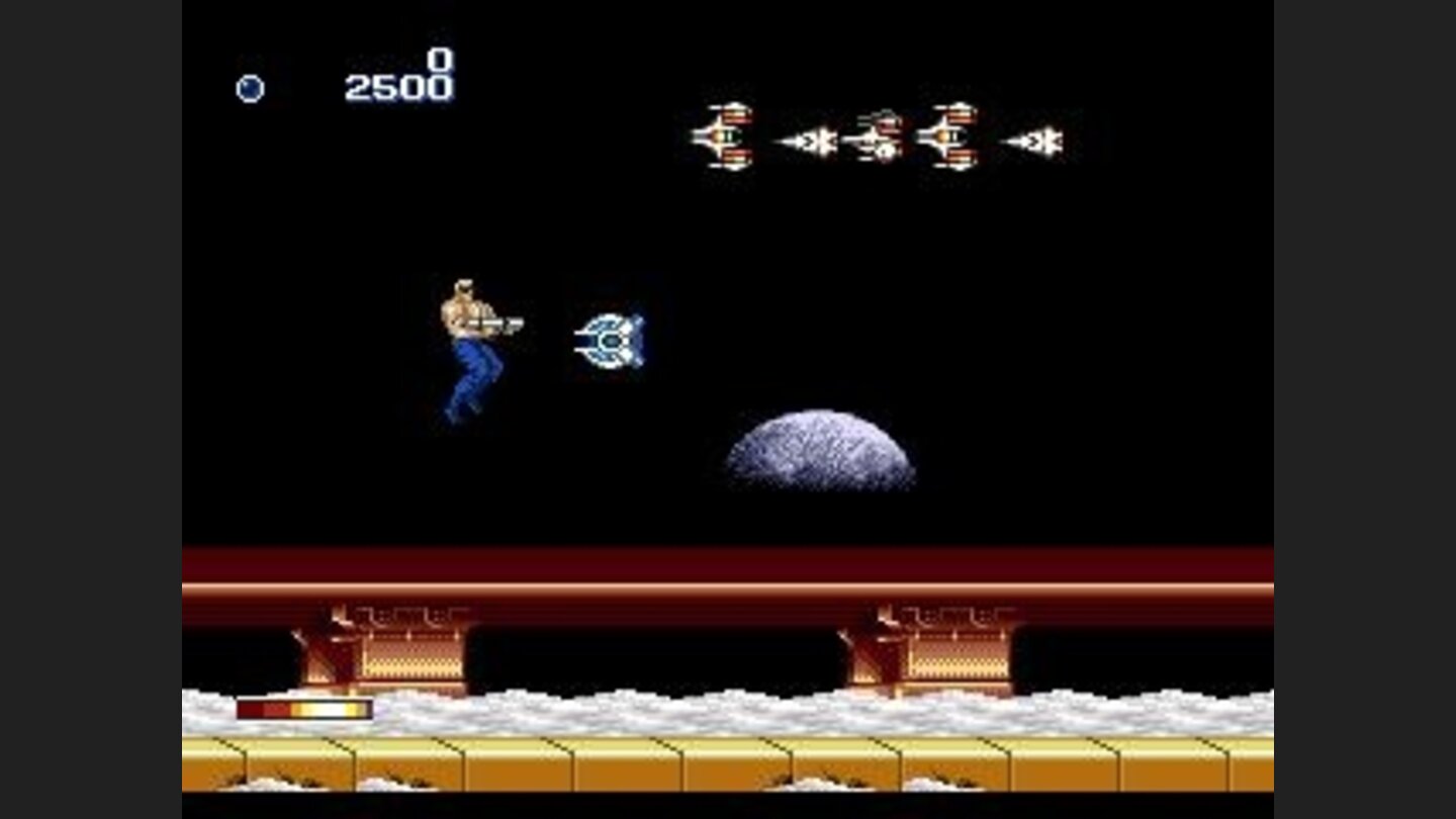 Flying around shooting things