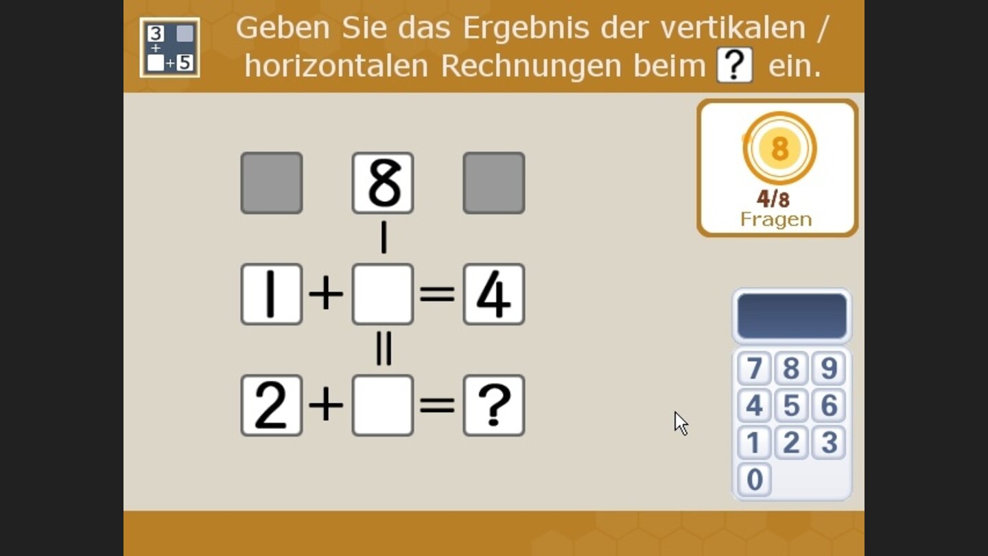 Formeln 2: Geben Sie das Endergebnis ein, mit dem alle Gleichungen aufgehen.