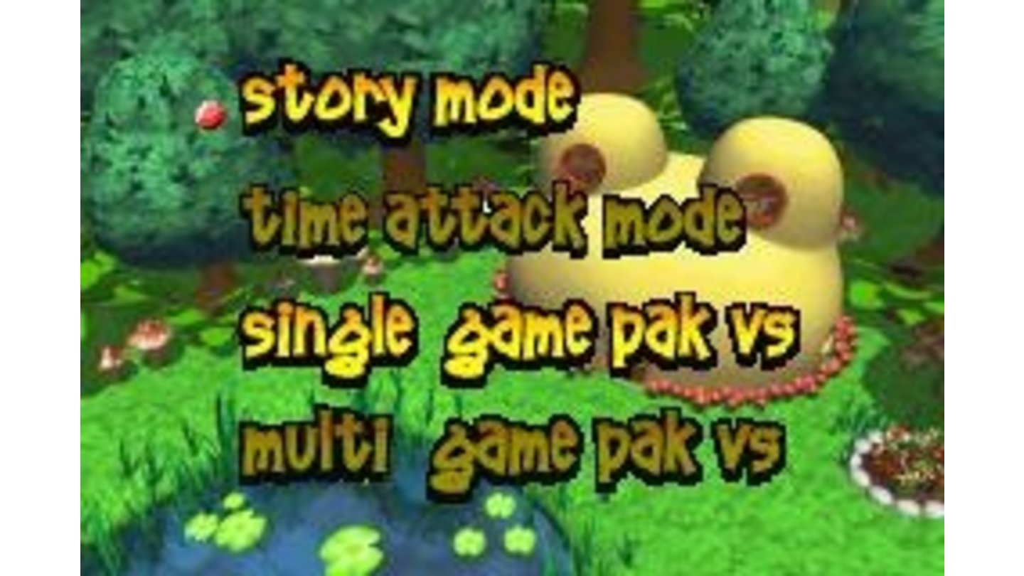 Choose your game type... Story mode is the main game, Time attack is available after completing a level, and the multiplayer games can be done with a single or multiple game packs
