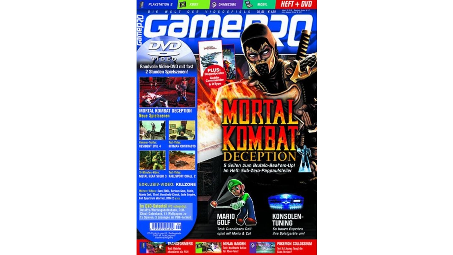 GamePro 06/2004mit Mortal Combat: Desception-Titelstory und Tests zu Project Zero 2, Serious Sam: Next Encounter und World War Zero. Außerdem: Previews zu Chronicles of Riddick, Ratchet & Clank 3 und The Getaway 2.